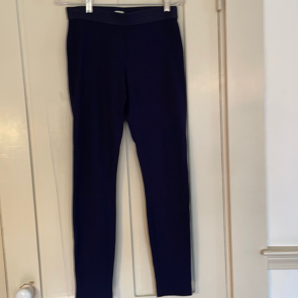 J Crew side zip navy jeggings.